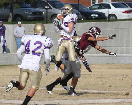Chancey DePriest Picks off a pass against Campbellsville.  The WIldcats won 34-21